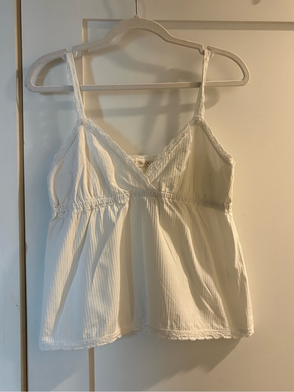 Brandy Melville White Lace-Trim Camisole Top